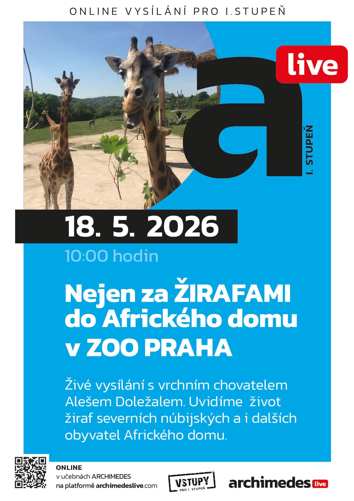 Živé vysílání ze Zoo Praha o žirafách