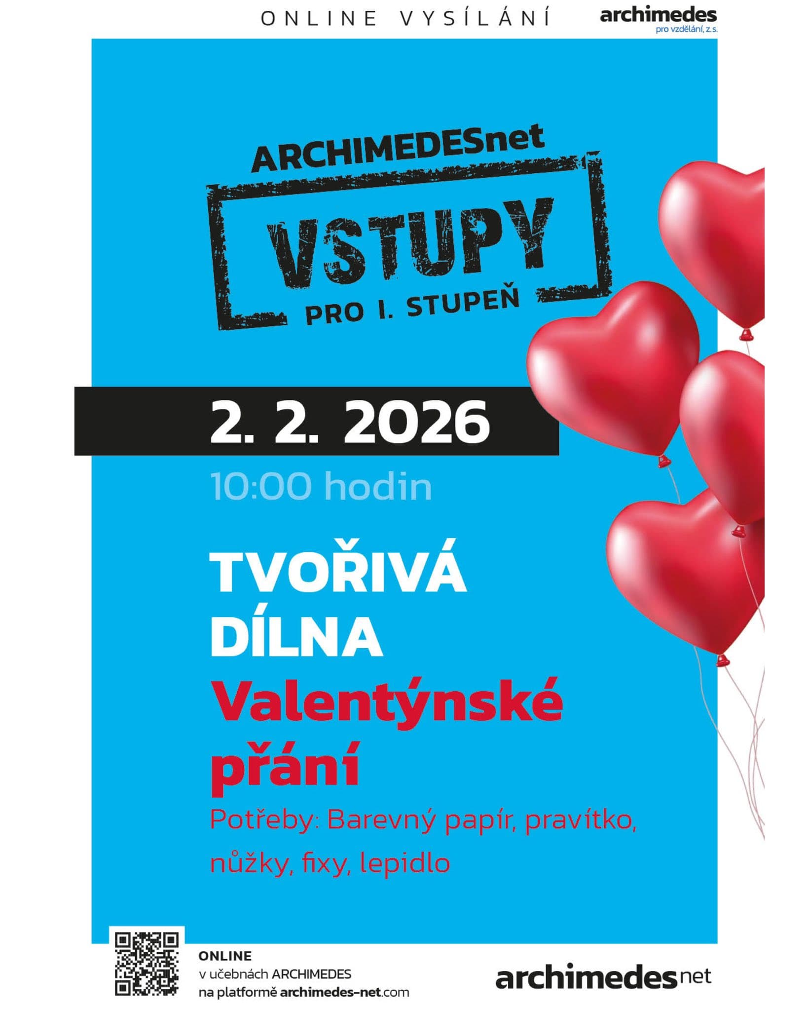 Tvořivá dílna pro první stupeň – valentýnské přání